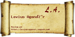 Levius Agenór névjegykártya